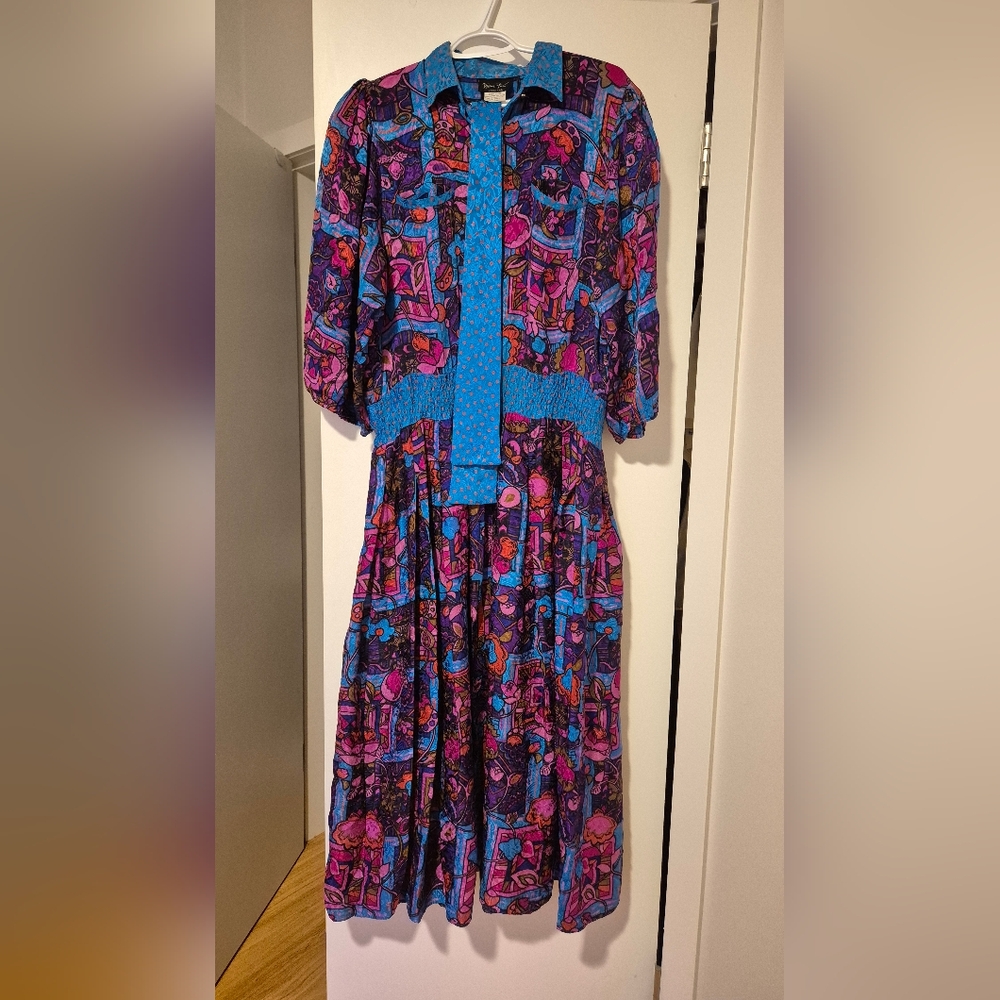 100% silk vintage Diane Freis 80s dress